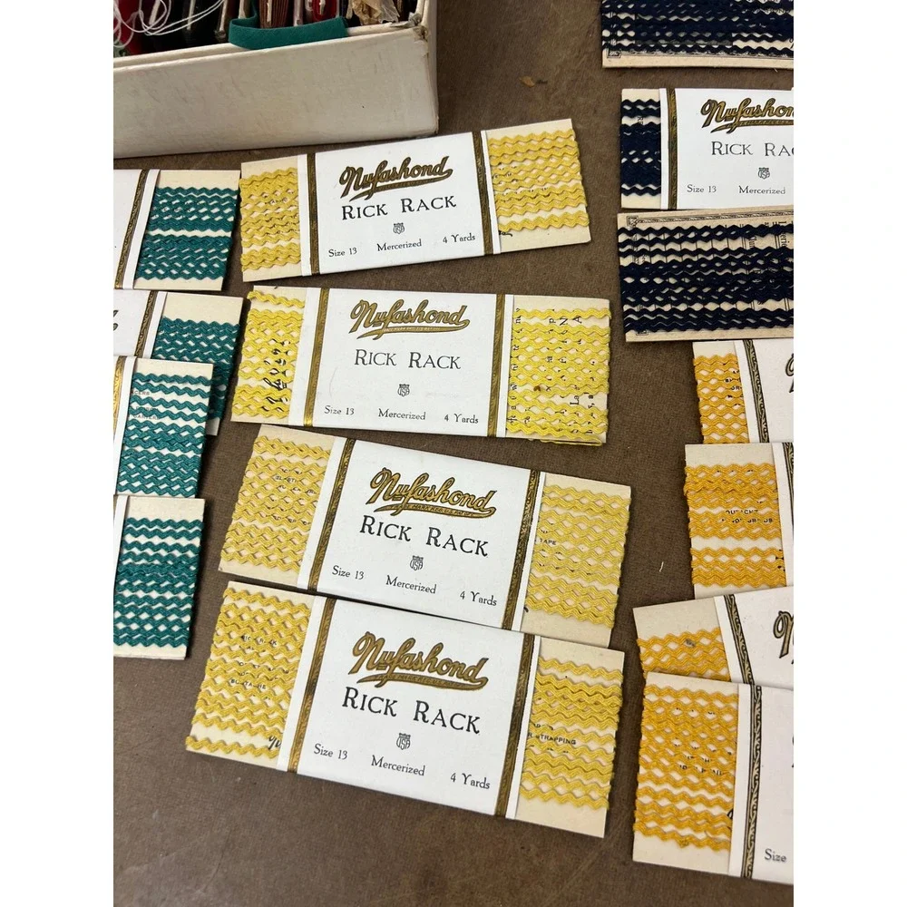 Vintage Nufashond Rick Rack Bias Tape Lot NOS Mercerized Trim Sewing Notions